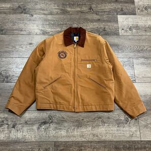 Vintage Carhartt J001BRN Detroit Jacket Brown Duck Blanket Lined Made in USA XL